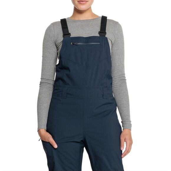 Eddie Bauer Ski Bibs Insulated Womens Large Navy Blue Waterproof Powder Search - Picture 2 of 15